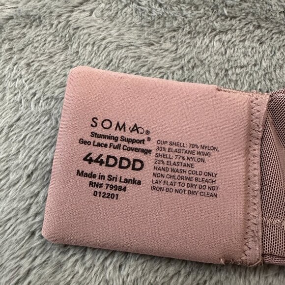 Soma Stunning Support Geo Lace Full Coverage Underwire Bra Women's 44DDD 44F - Picture 4 of 4